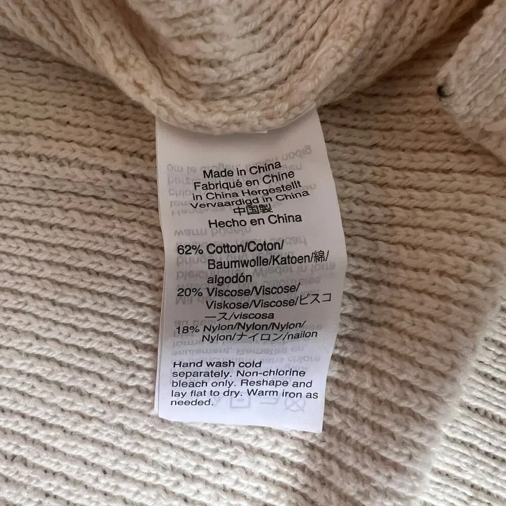 Madewell Cream Turtleneck Sweater - xxs